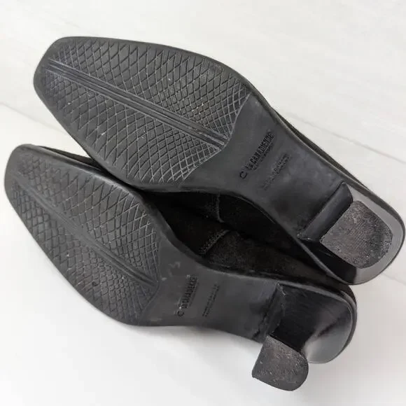 La Canadienne Waterproof Black Suede Heeled Ankle Boot Bootie 9